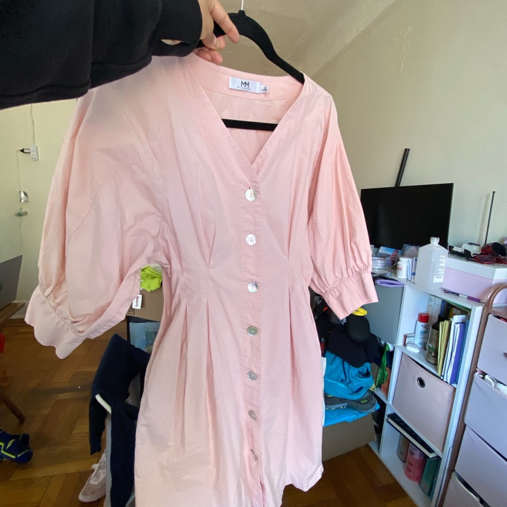 MEILLEUR MOMENT $223 Retail - Pink Button-Down V-Neck Women's Dress - Size M - Picture 7 of 10